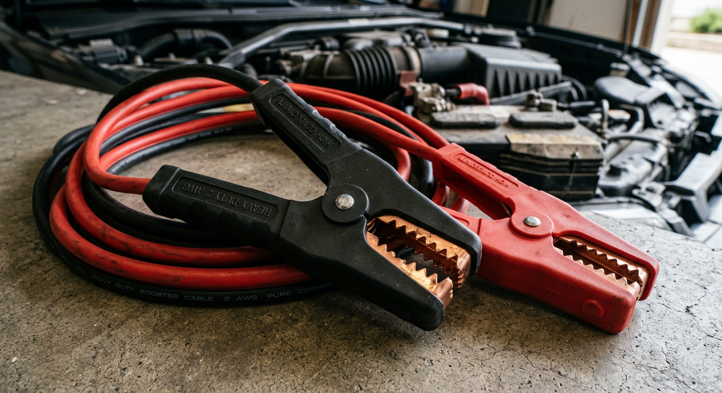 Heavy-duty 2 AWG custom jumper cables with fully insulated copper alligator clips manufactured by our OEM factory