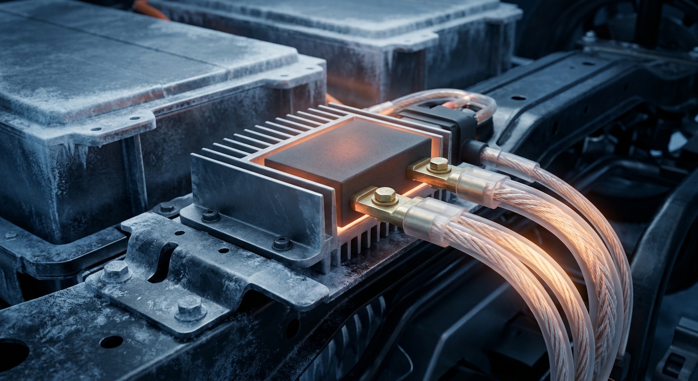 High temperature resistant PFA Teflon cable connected to EV battery winter heating PTC module