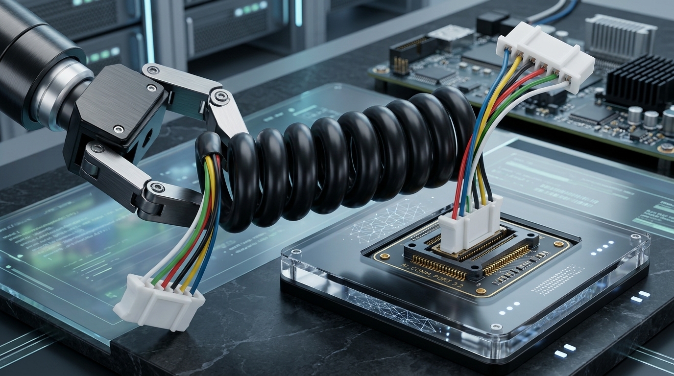 Custom TPU PUR Coiled Cable for AI Equipment | OEM Manufacturer