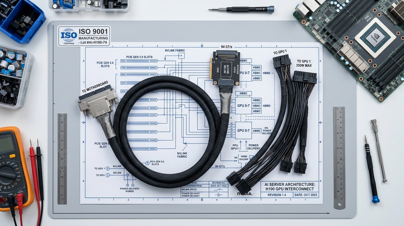 Custom AI Server Wiring Harness OEM | High-Speed & GPU Cable Assembly